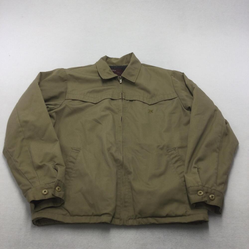 Hurley Jacket Mens Medium Brown Canvas Western Fleece Lined Insulated Workwear